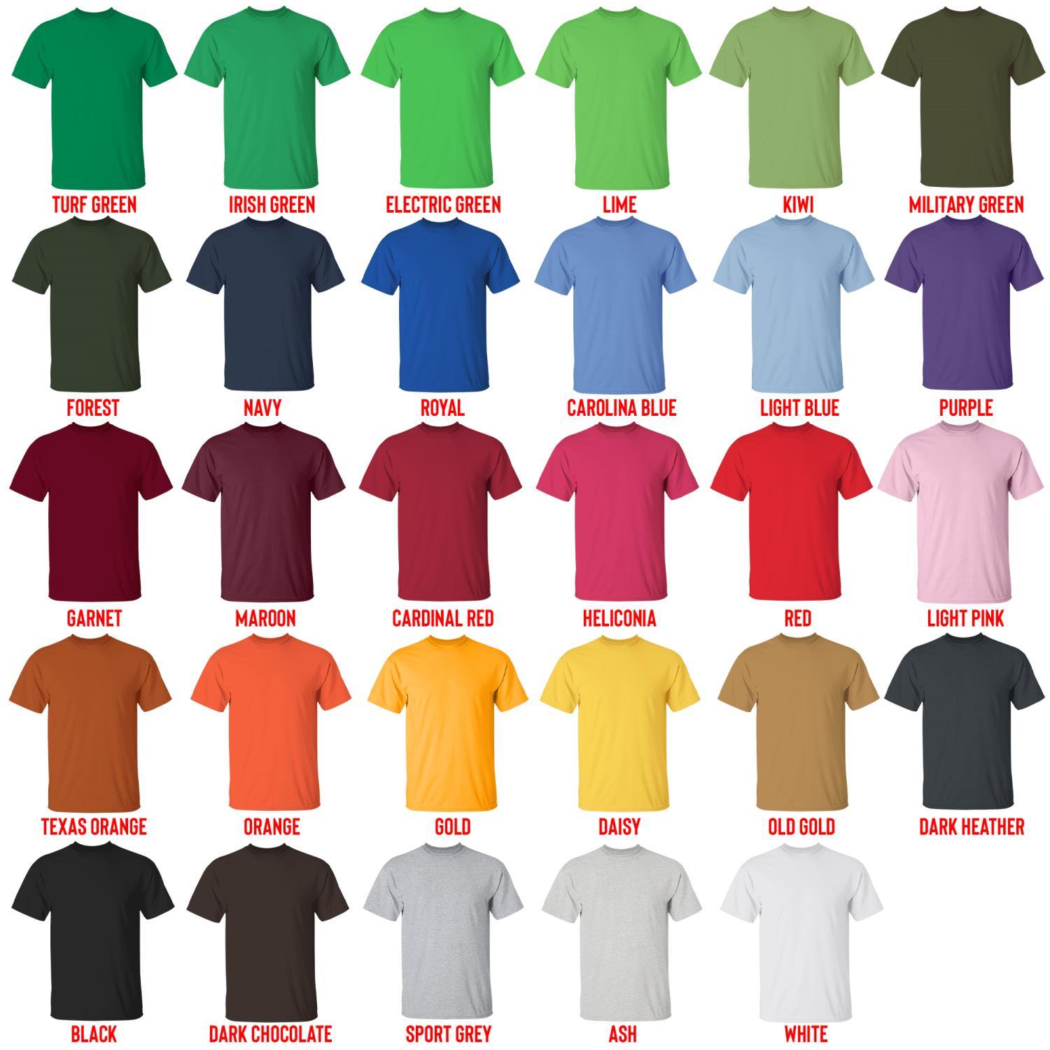 t shirt color chart - Ergo Proxy Merch