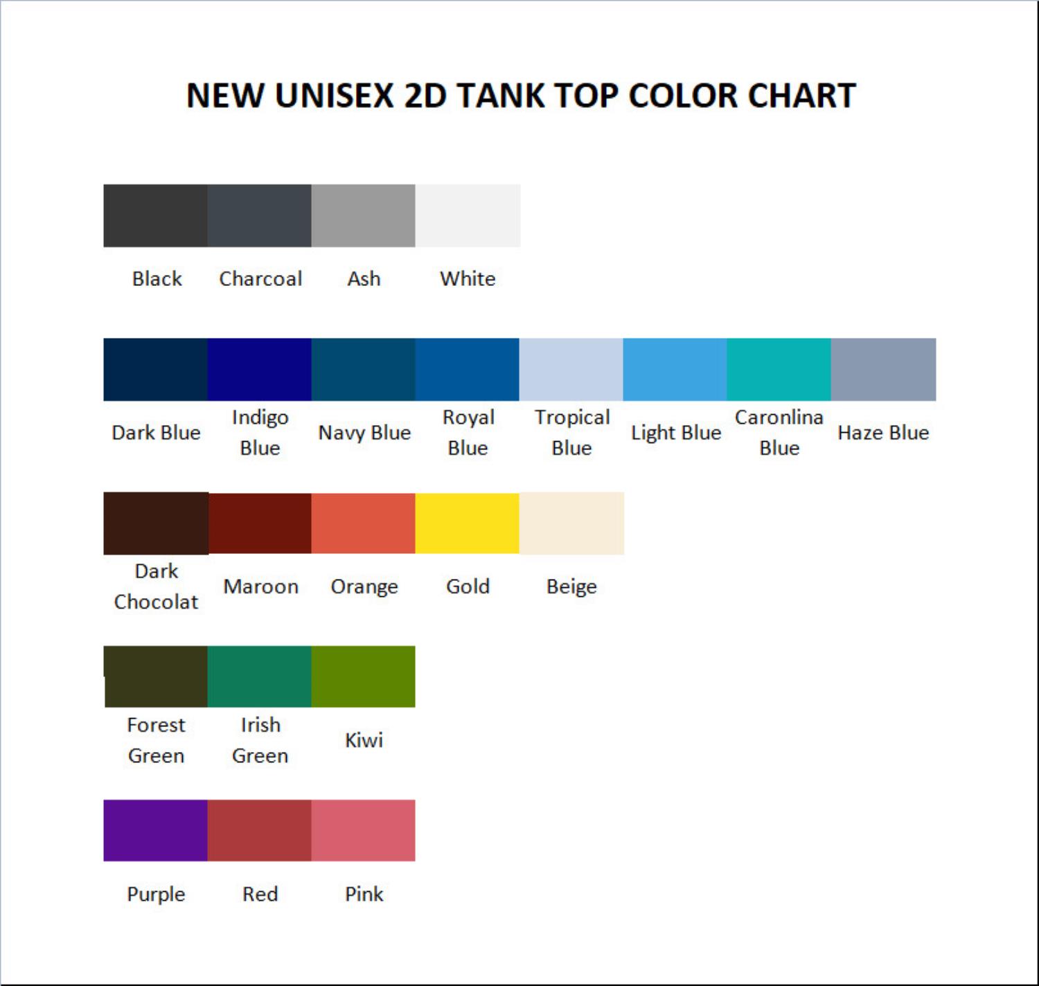 tank top color chart - Ergo Proxy Merch
