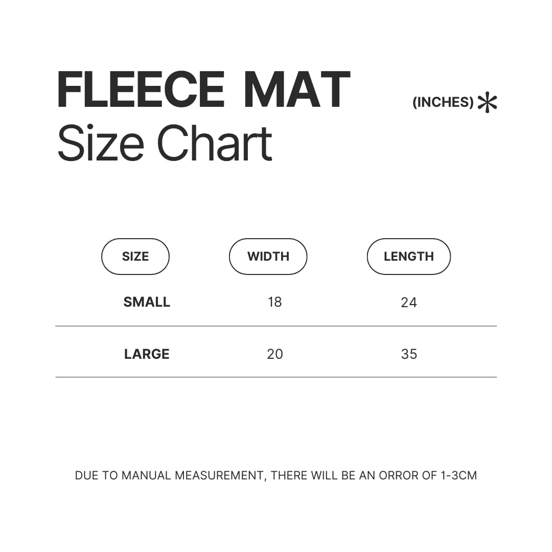 Fleece Mat Size Chart - Ergo Proxy Merch