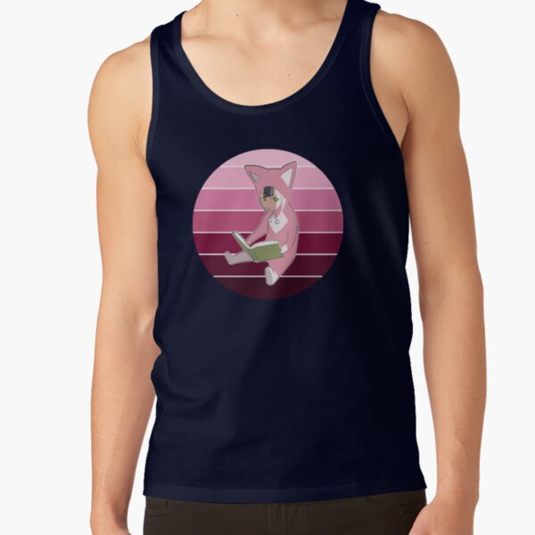 Monochrome Rainbow Pino From Ergo Proxy Pino Reading A Book Tank Top - Image 5