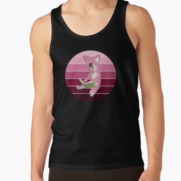 Monochrome Rainbow Pino From Ergo Proxy Pino Reading A Book Tank Top - Image 2