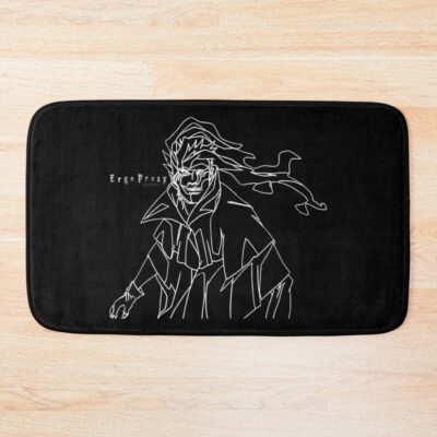 Ergo Proxy Vincent Law Line Art White Print Bath Mat