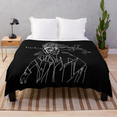 Ergo Proxy Vincent Law Line Art White Print Throw Blanket