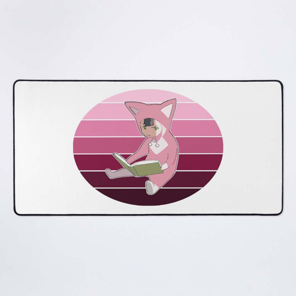 Monochrome Rainbow Pino From Ergo Proxy Pino Reading A Book Mouse Pad