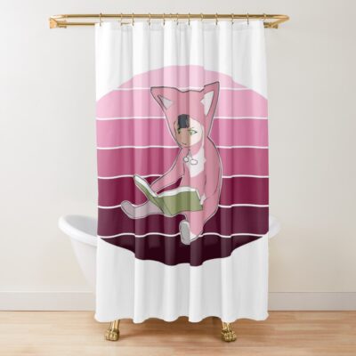 Monochrome Rainbow Pino From Ergo Proxy Pino Reading A Book Shower Curtain