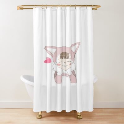 Pino With Heart Shower Curtain